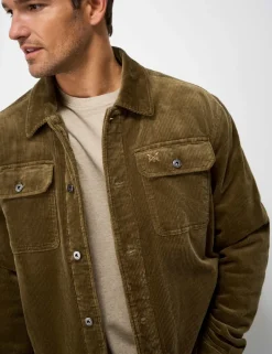 Cotton Rich Corduroy Fleece Lined Shacket