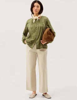 Cotton Rich Crew Neck Blouse