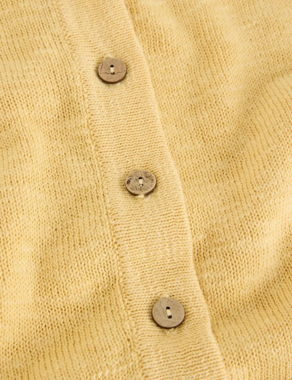 Cotton Rich Crew Neck Button Front Cardigan