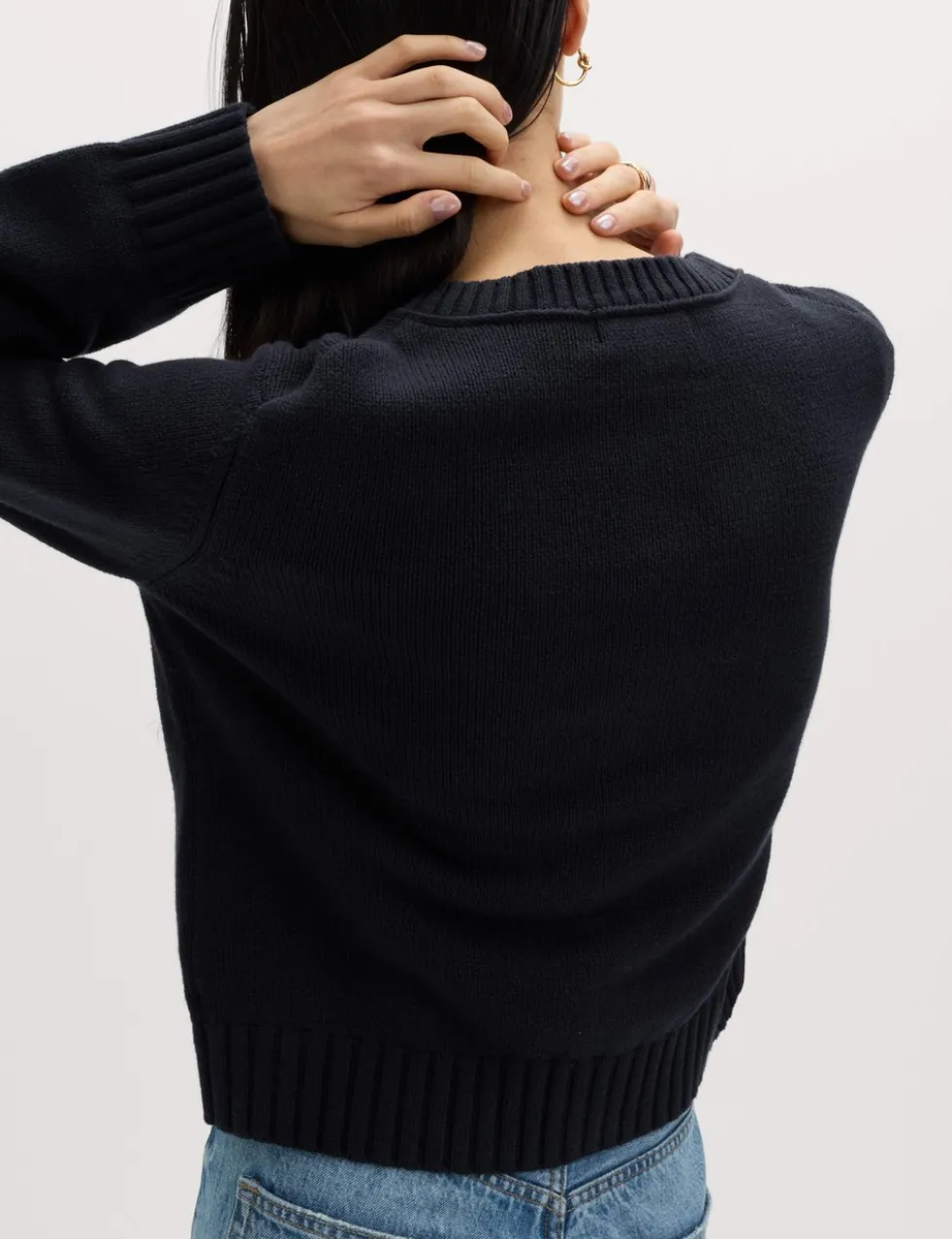 Cotton Rich Crew Neck Button Front Cardigan