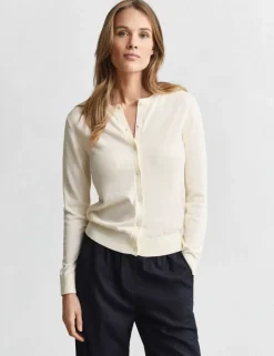 Cotton Rich Crew Neck Cardigan
