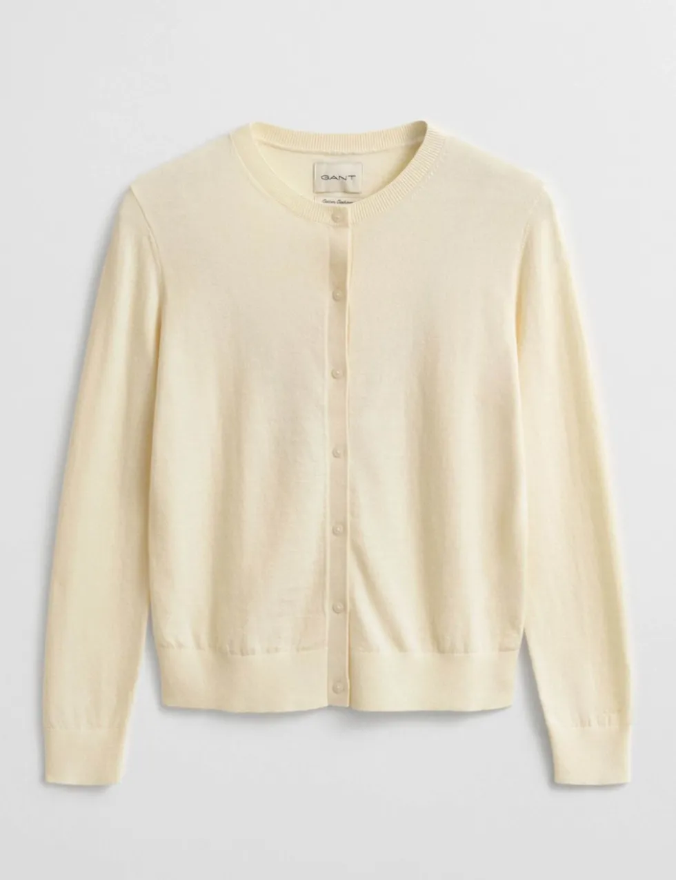 Cotton Rich Crew Neck Cardigan