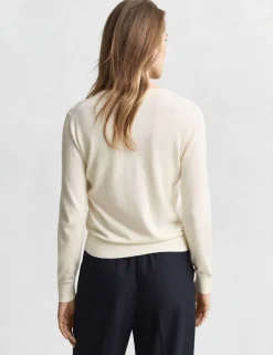 Cotton Rich Crew Neck Cardigan