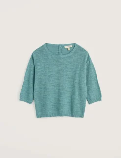 Cotton Rich Crew Neck Relaxed Jumper