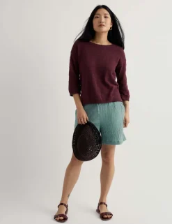 Cotton Rich Crew Neck Relaxed Jumper