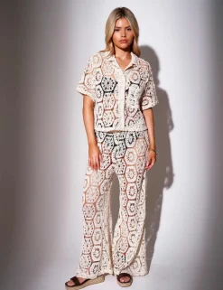 Cotton Rich Crochet-Style Shirt