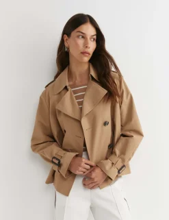 Cotton Rich Cropped Trench Coat