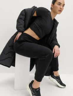 Cotton Rich Cuffed High Waisted Tapered Joggers