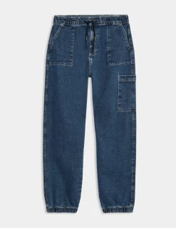 Cotton Rich Denim Drawstring Jeans (6-16 Yrs)