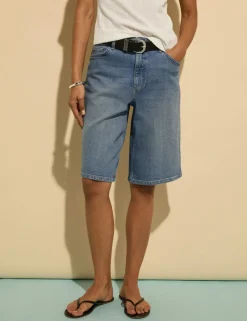Cotton Rich Denim High Waisted Shorts