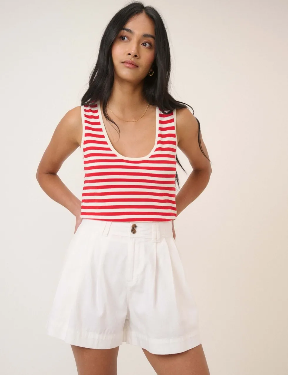 Cotton Rich Denim High Waisted Shorts
