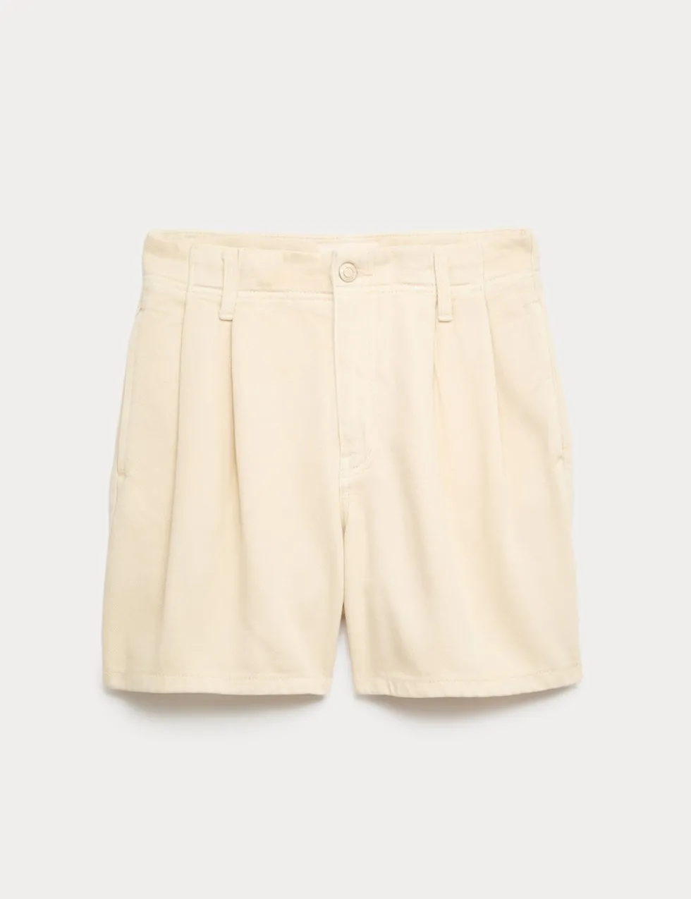 Cotton Rich Denim Pleated Shorts