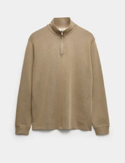 Cotton Rich Double Knit Half Zip Sweatshirt