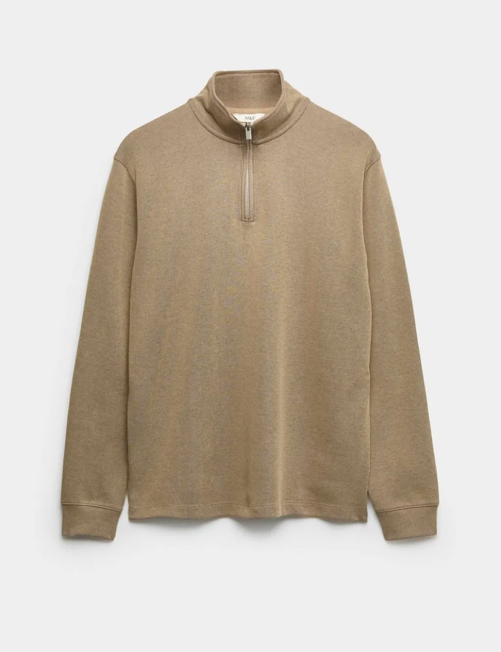 Cotton Rich Double Knit Half Zip Sweatshirt