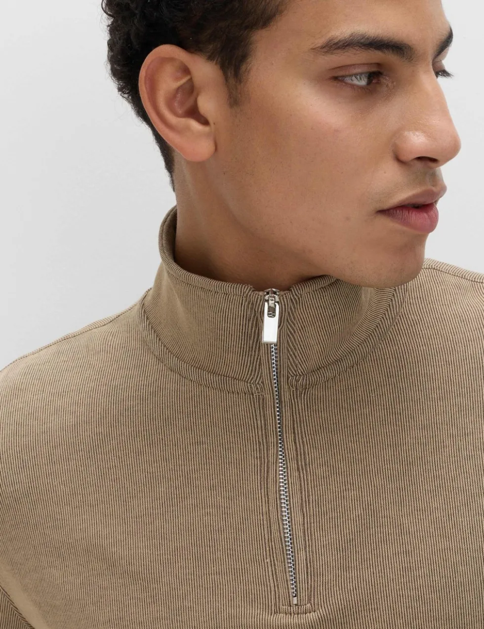 Cotton Rich Double Knit Half Zip Sweatshirt