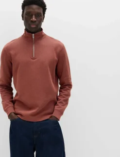 Cotton Rich Double Knit Half Zip Sweatshirt