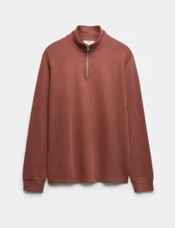 Cotton Rich Double Knit Half Zip Sweatshirt