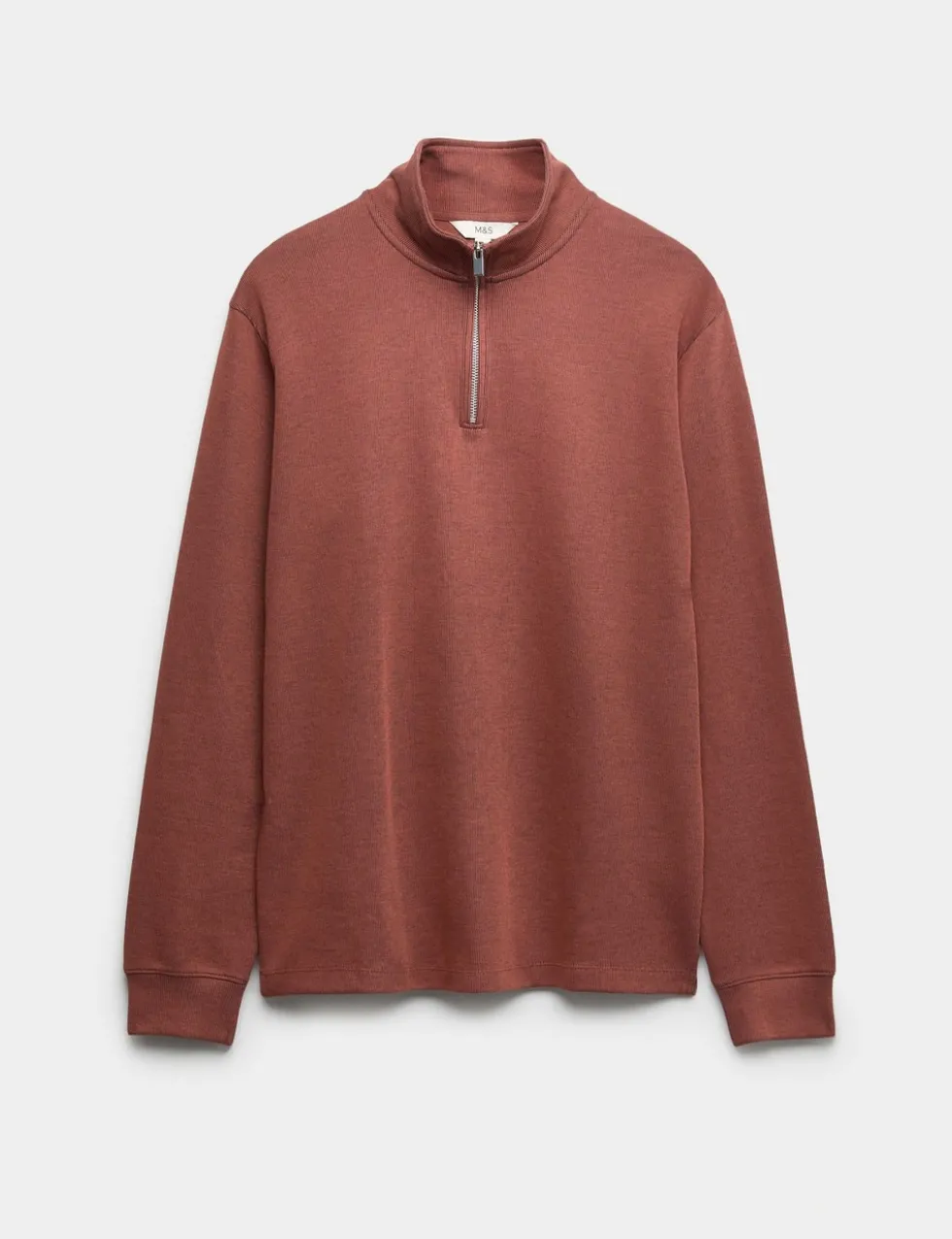 Cotton Rich Double Knit Half Zip Sweatshirt