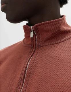 Cotton Rich Double Knit Half Zip Sweatshirt