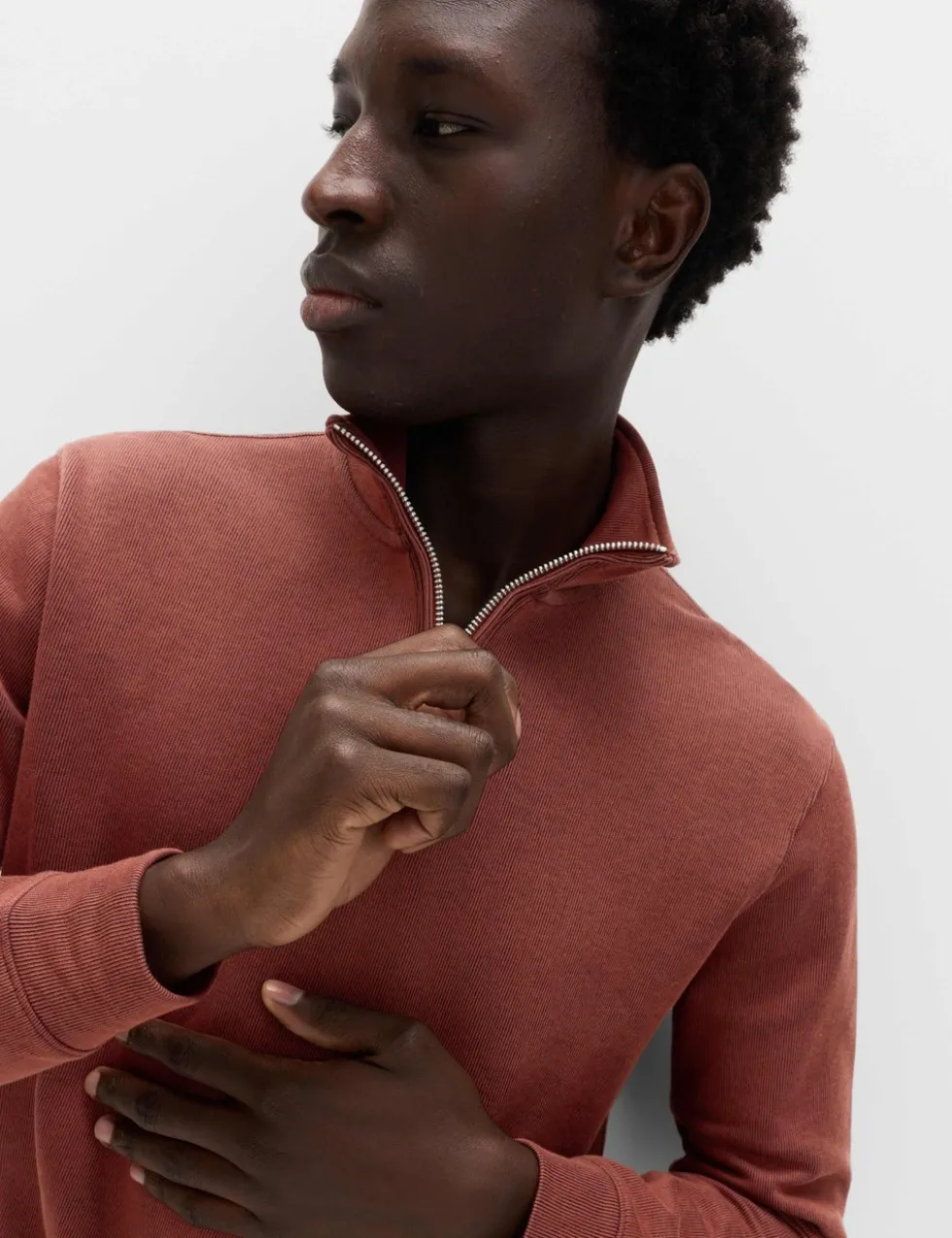 Cotton Rich Double Knit Half Zip Sweatshirt