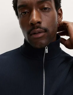 Cotton Rich Double Knit Half Zip Sweatshirt