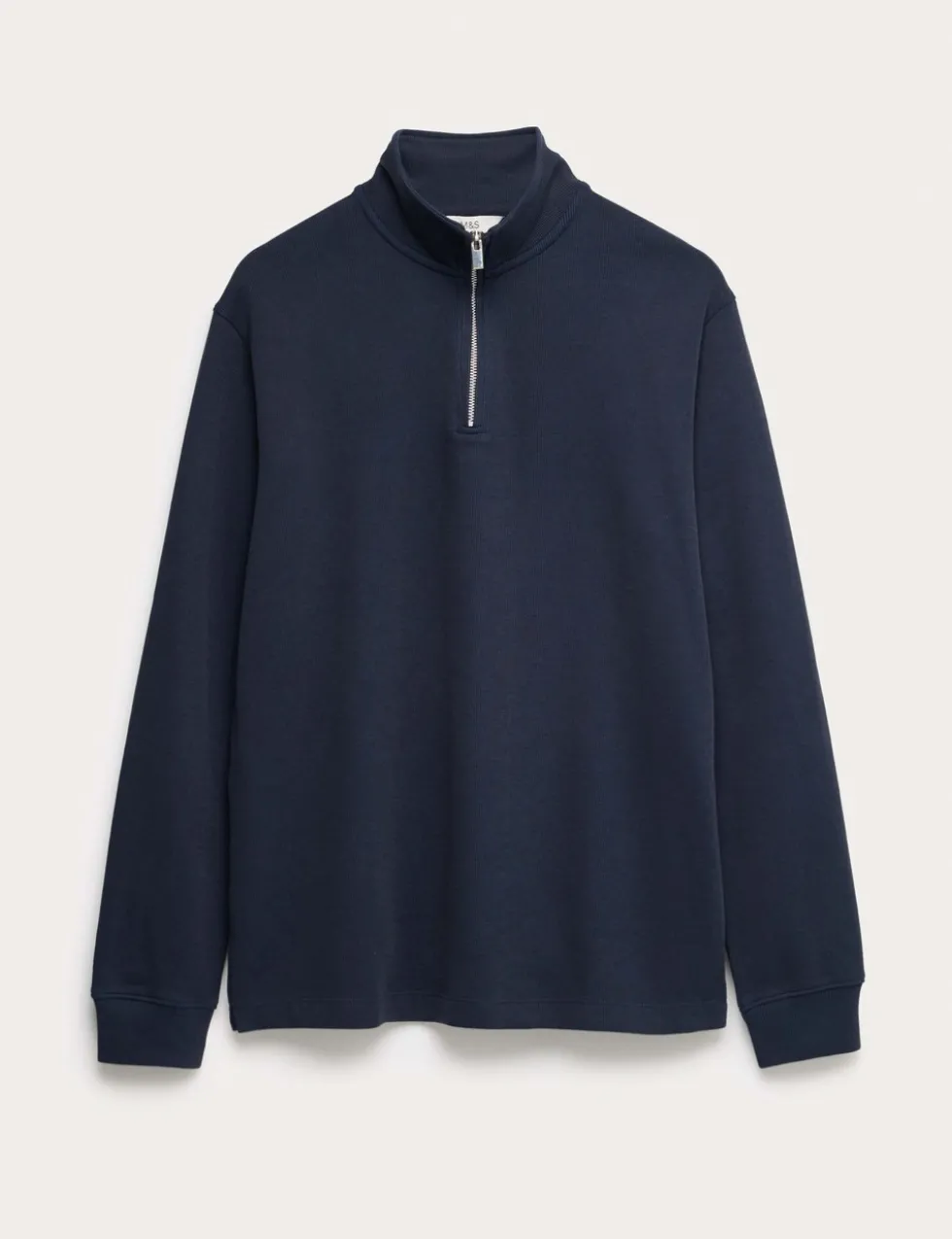 Cotton Rich Double Knit Half Zip Sweatshirt