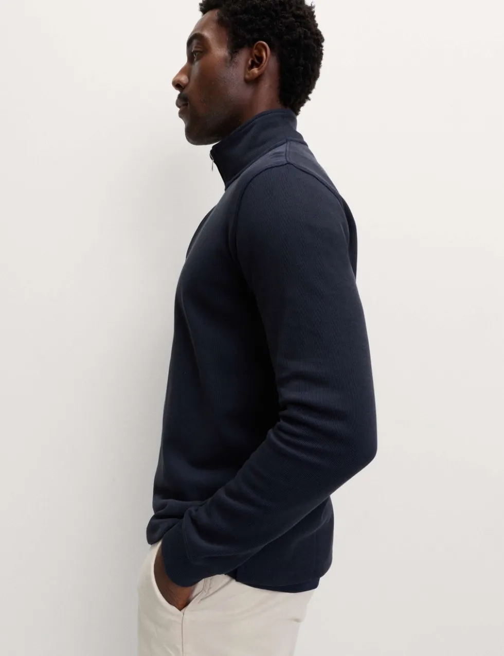 Cotton Rich Double Knit Half Zip Sweatshirt