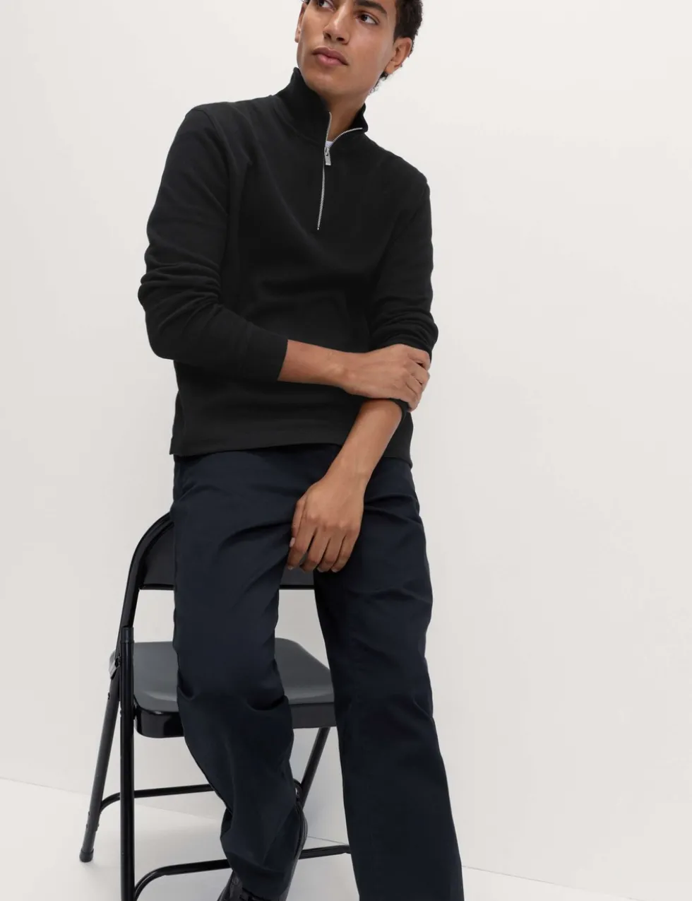 Cotton Rich Double Knit Half Zip Sweatshirt