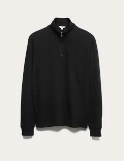 Cotton Rich Double Knit Half Zip Sweatshirt