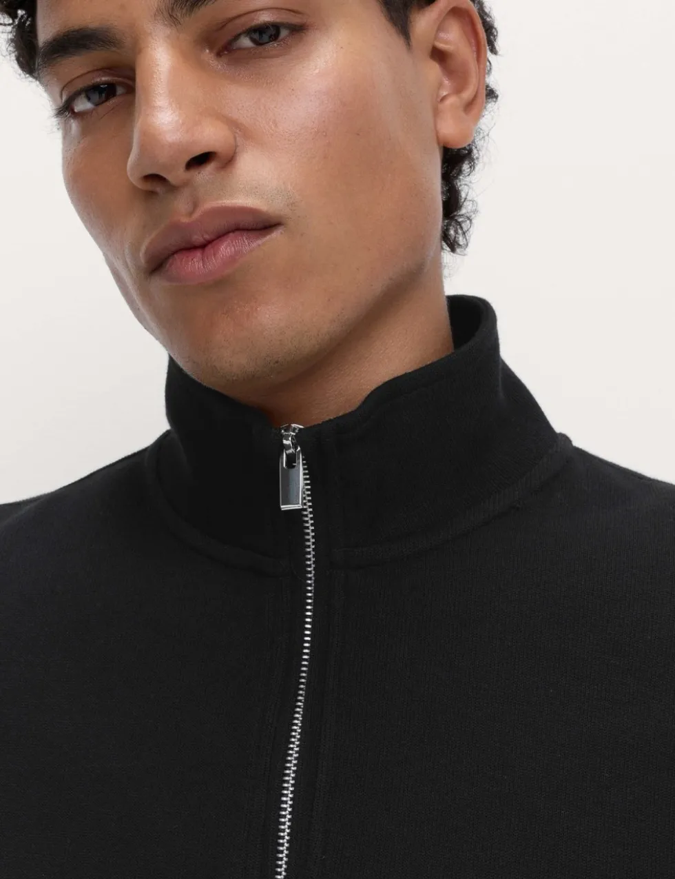 Cotton Rich Double Knit Half Zip Sweatshirt