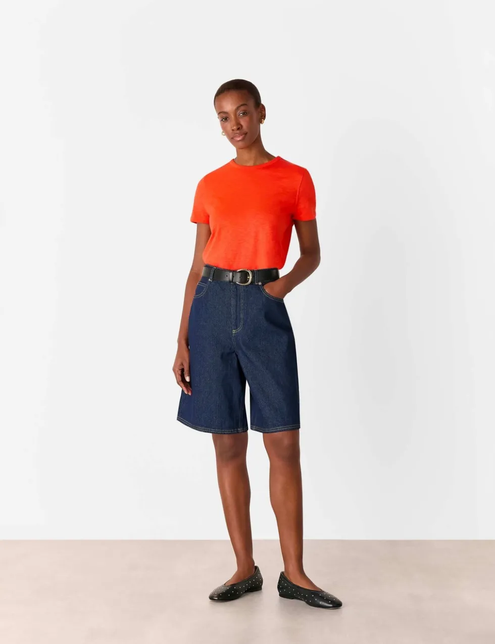 Cotton Rich Double Trim Crew Neck T-Shirt