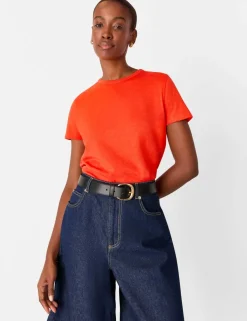 Cotton Rich Double Trim Crew Neck T-Shirt
