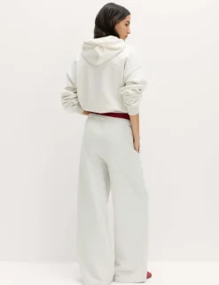 Cotton Rich Drawstring Wide Leg Joggers