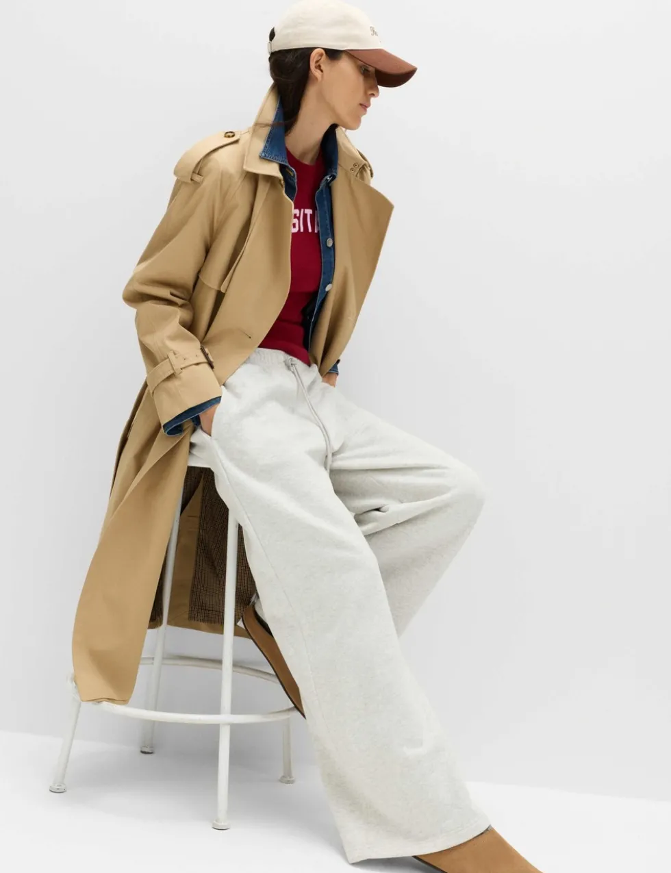 Cotton Rich Drawstring Wide Leg Joggers