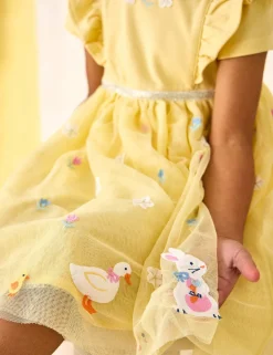 Cotton Rich Easter Applique Tulle Party Dress (6 Mths-7 Yrs)