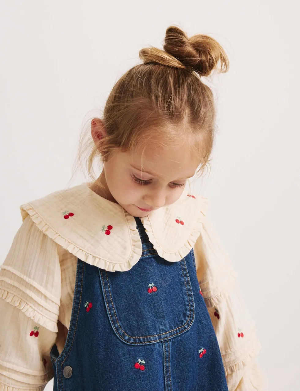 Cotton Rich Embroidered Dungaree Outfit (2-10 Yrs)
