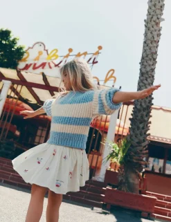 Cotton Rich Embroidered Mini Skirt (2-10 Yrs)