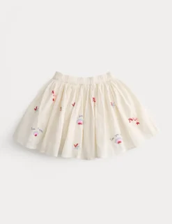 Cotton Rich Embroidered Mini Skirt (2-10 Yrs)