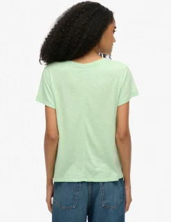 Cotton Rich Embroidered Scoop Neck T-Shirt