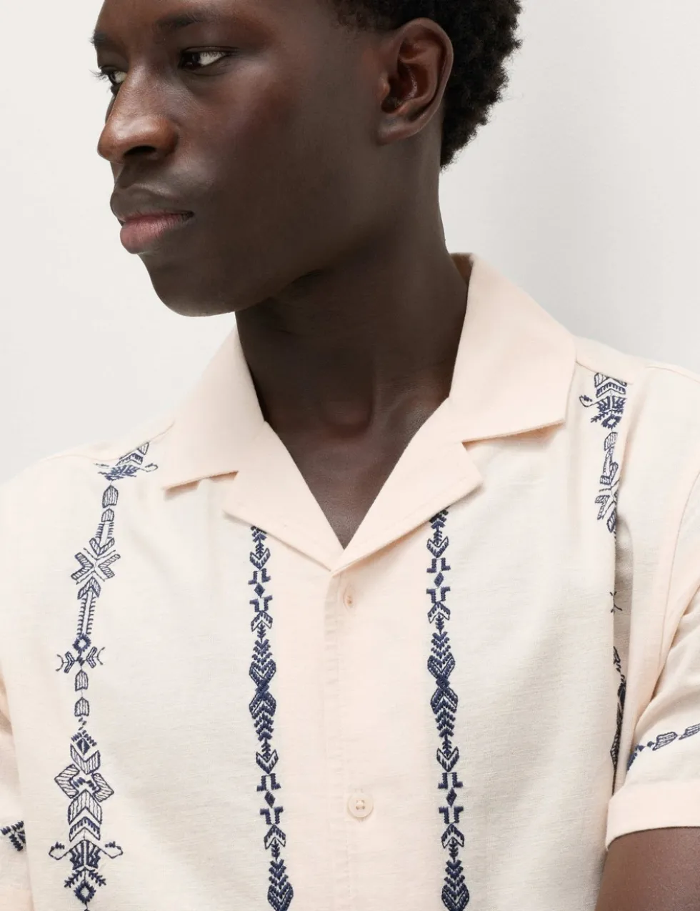 Cotton Rich Embroidered Short Sleeve Shirt