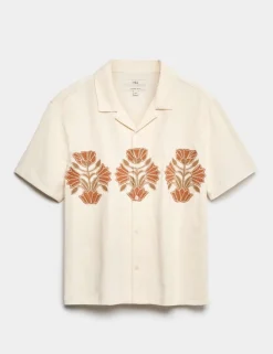 Cotton Rich Embroidered Short Sleeve Shirt