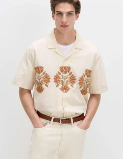 Cotton Rich Embroidered Short Sleeve Shirt