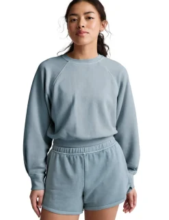 Cotton Rich Fade Out Cropped Sweatshirt