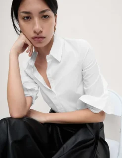 Cotton Rich Fitted Collared Shirt