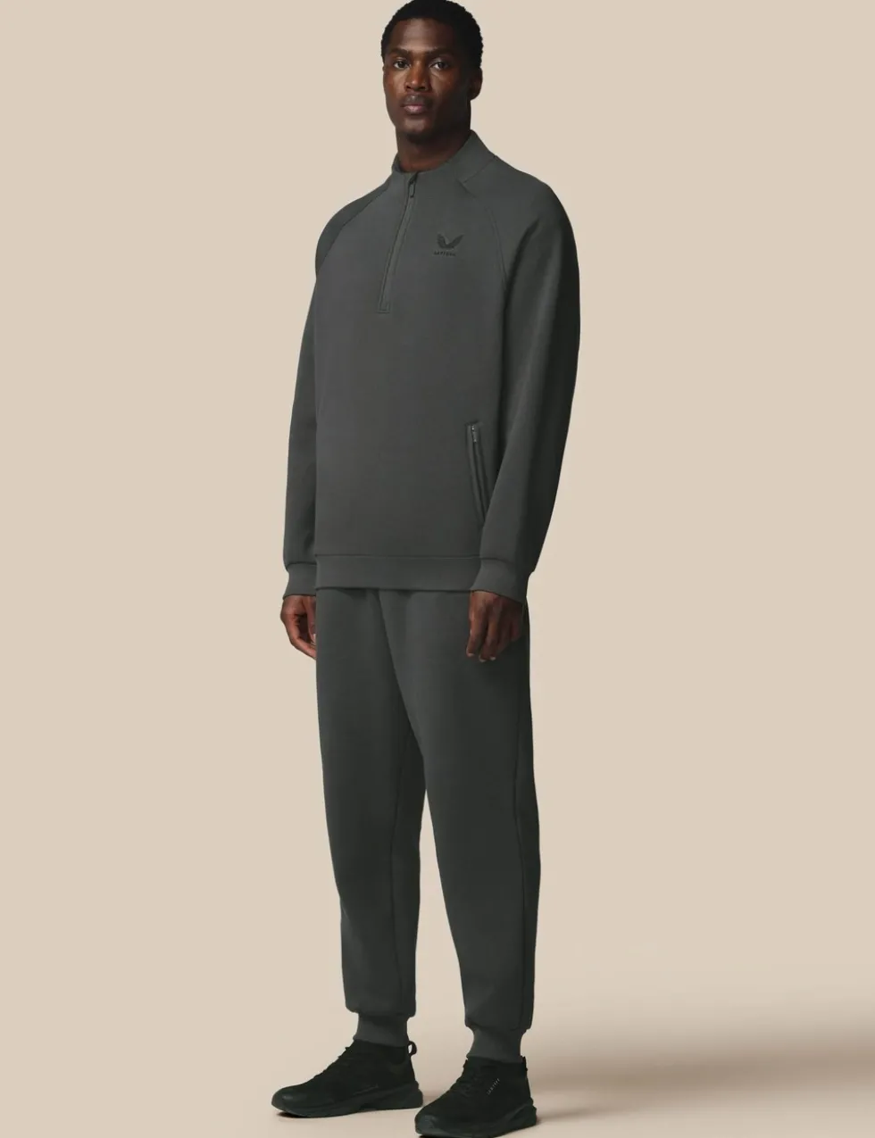 Cotton Rich Fleece Half Zip Sports T-Shirt