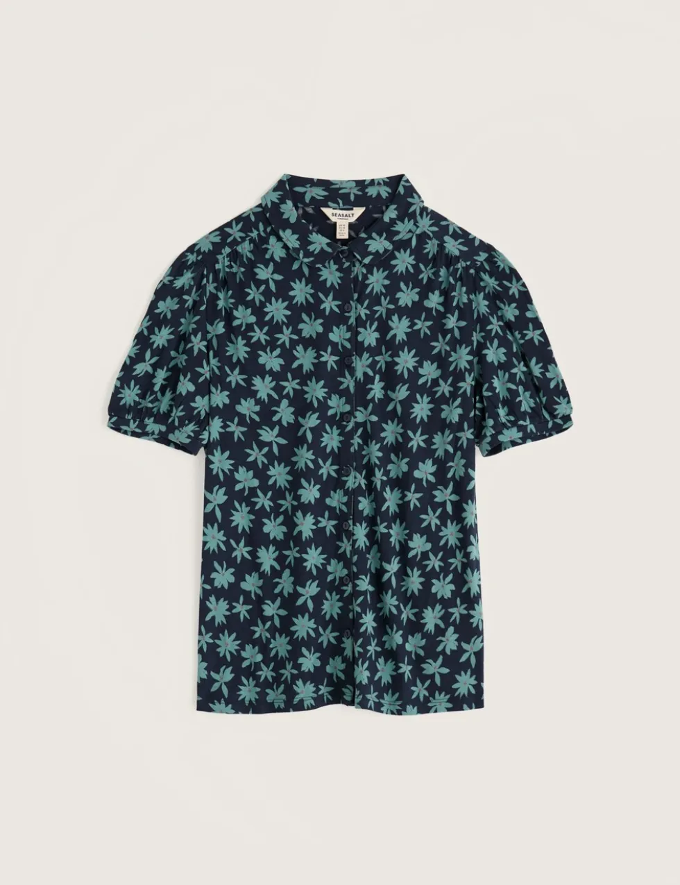 Cotton Rich Floral Collared Shirt