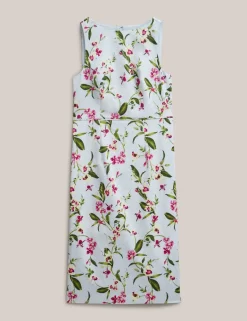 Cotton Rich Floral Knee Length Shift Dress
