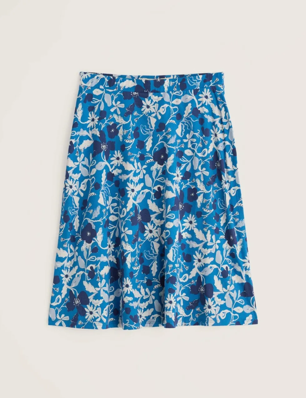 Cotton Rich Floral Knee Length A-Line Skirt