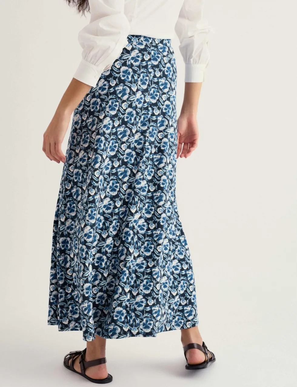 Cotton Rich Floral Midaxi A-Line Skirt