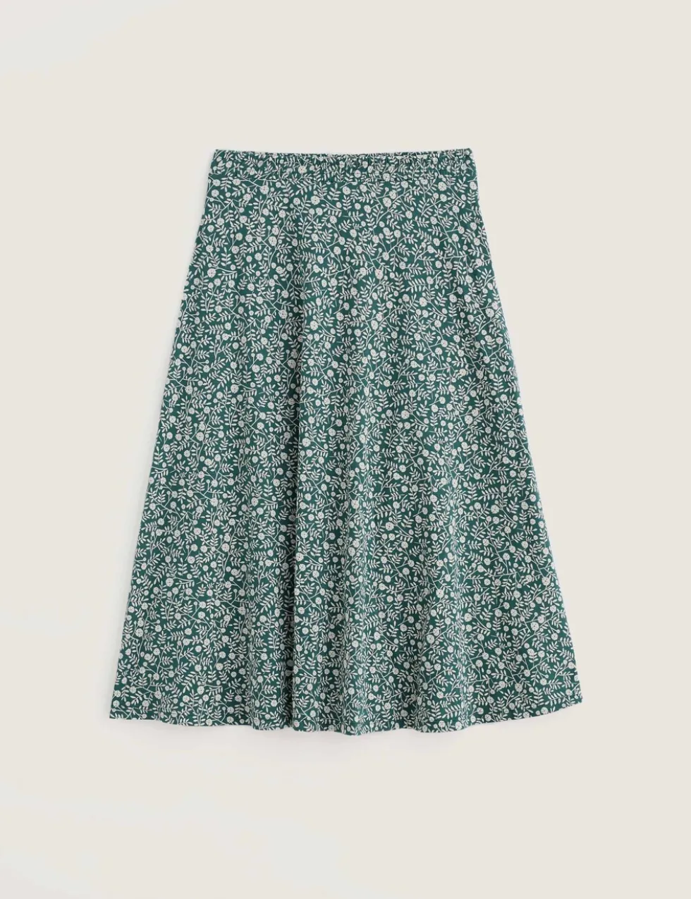Cotton Rich Floral Midi A-Line Skirt